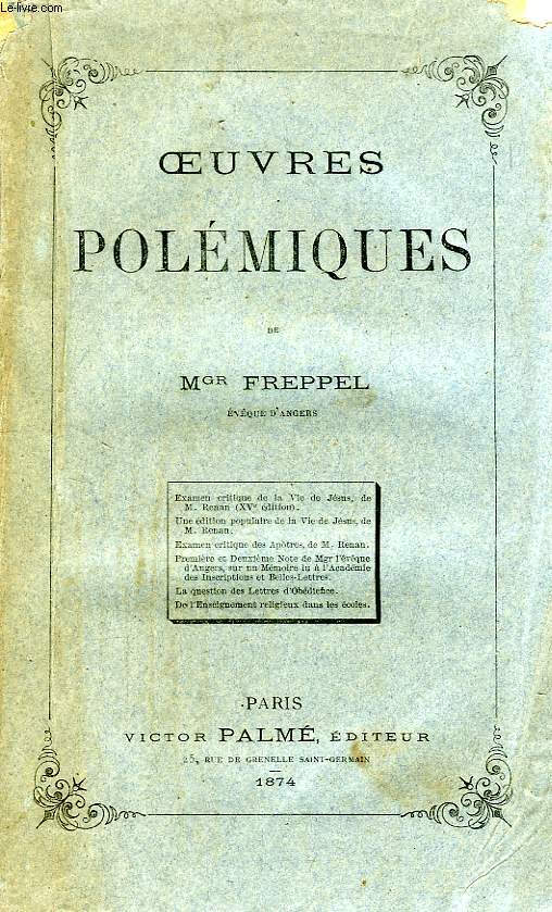 OEUVRES POLEMIQUES