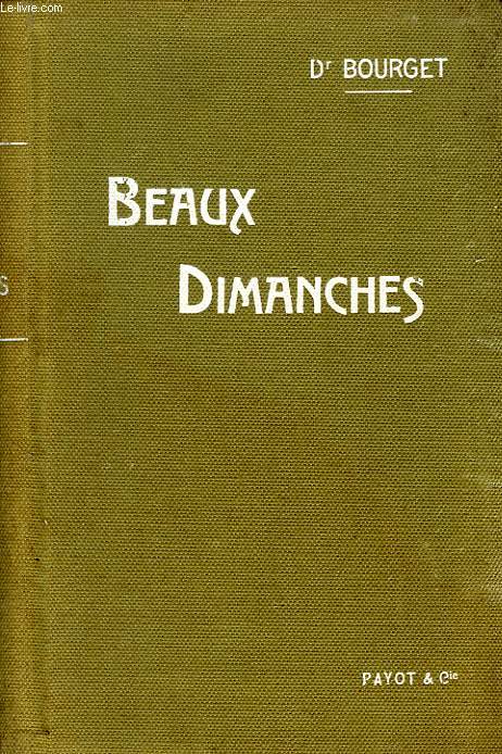 BEAUX DIMANCHES, OBSERVATIONS D'HISTOIRE NATURELLE