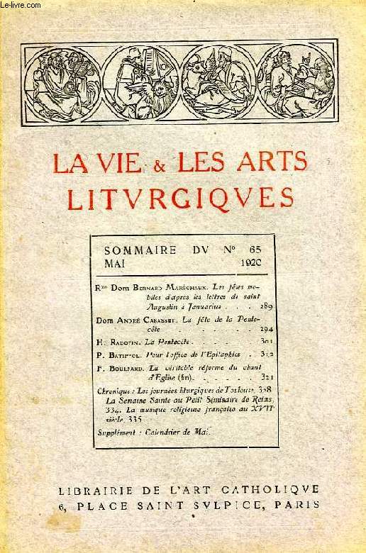 LA VIE & LES ARTS LITURGIQUES, N 65, MAI 1920
