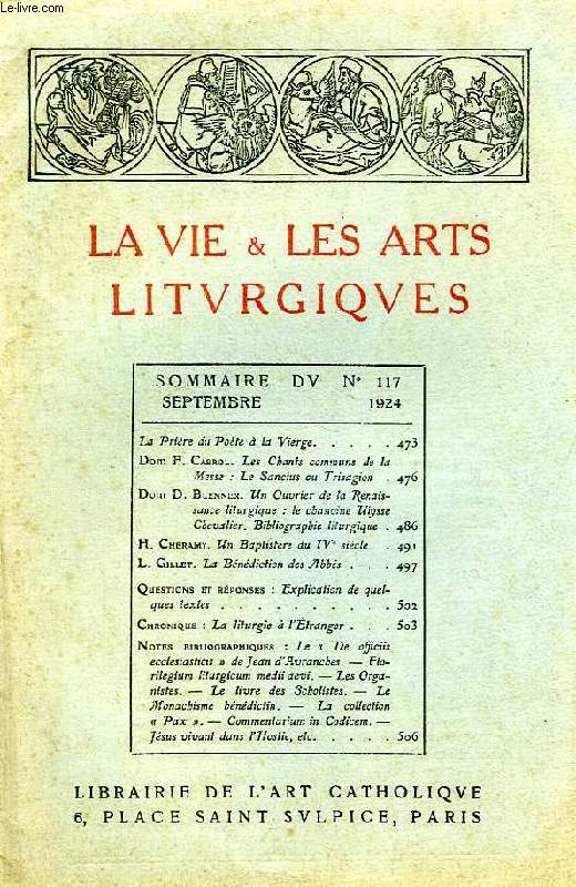 LA VIE & LES ARTS LITURGIQUES, N 117, SEPT. 1924