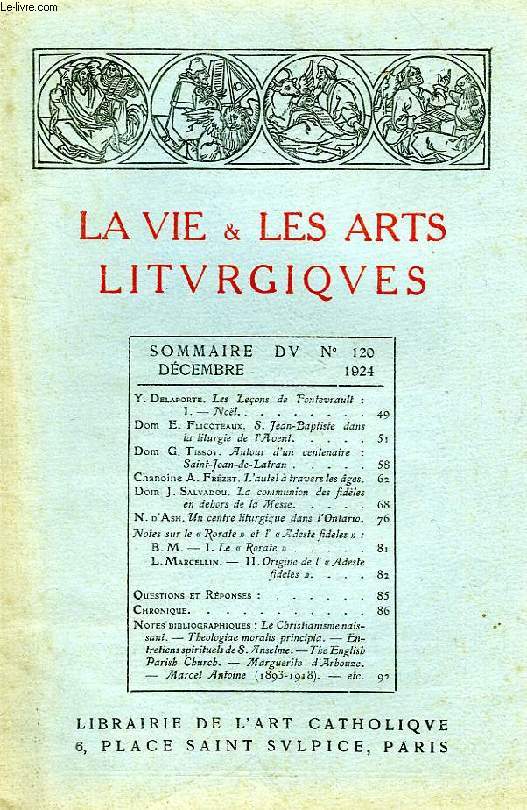 LA VIE & LES ARTS LITURGIQUES, N 120, DEC. 1924