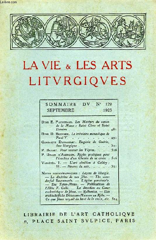 LA VIE & LES ARTS LITURGIQUES, N 129, SEPT. 1925