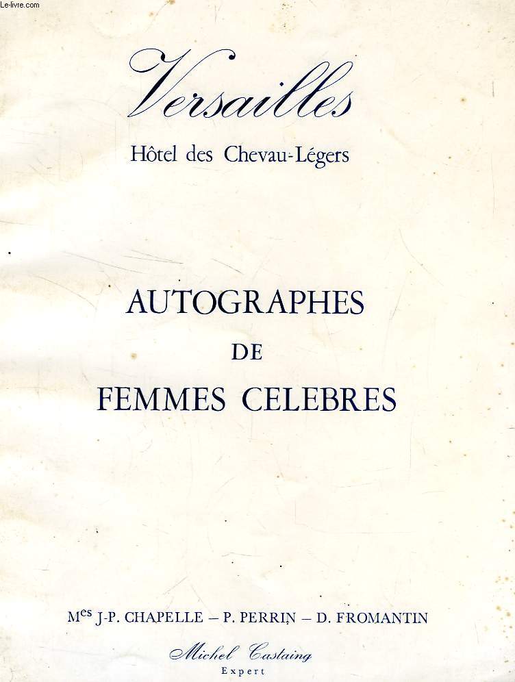 AUTOGRAPHES DE FEMMES CELEBRES (CATALOGUE)