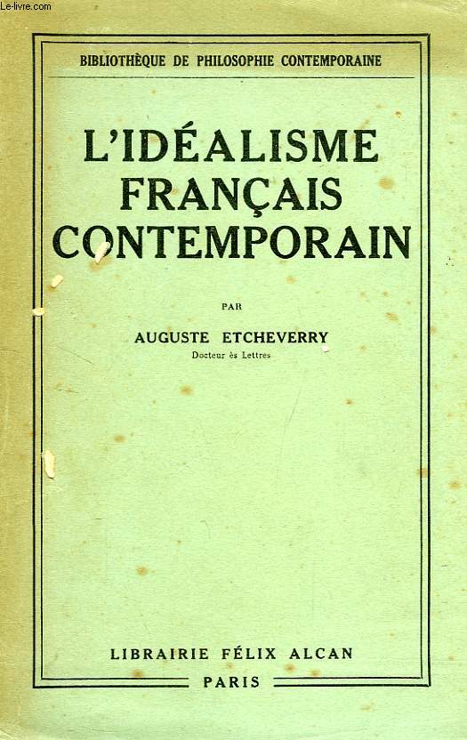 L'IDEALISME FRANCAIS CONTEMPORAIN