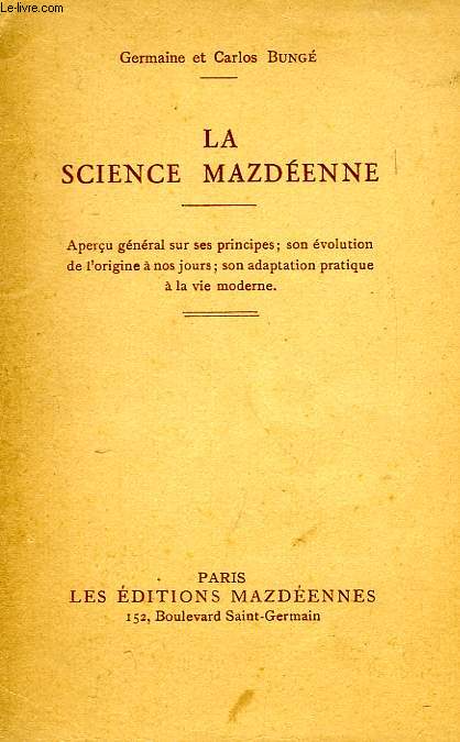 LA SCIENCE MAZDEENNE - BUNGE GERMAINE & CARLOS - 0 - Picture 1 of 1