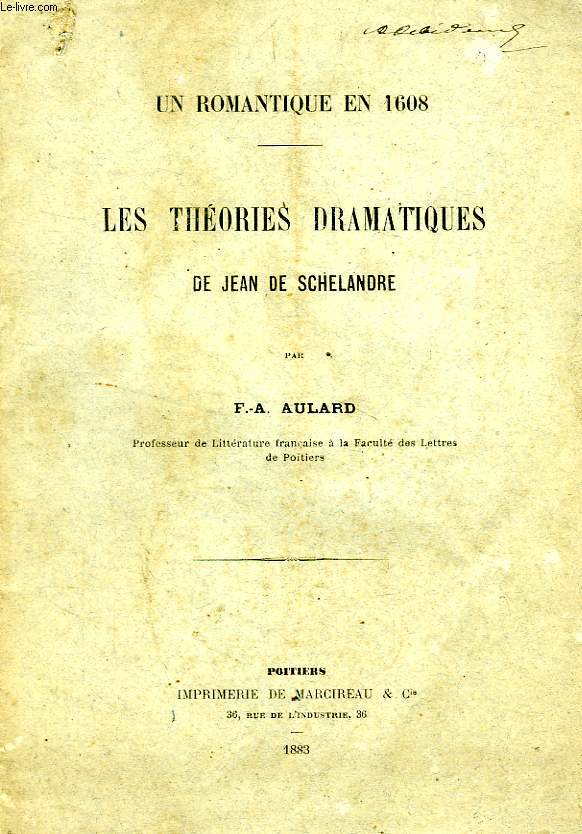 LES THEORIES DRAMATIQUES DE JEAN DE SCHELANDRE