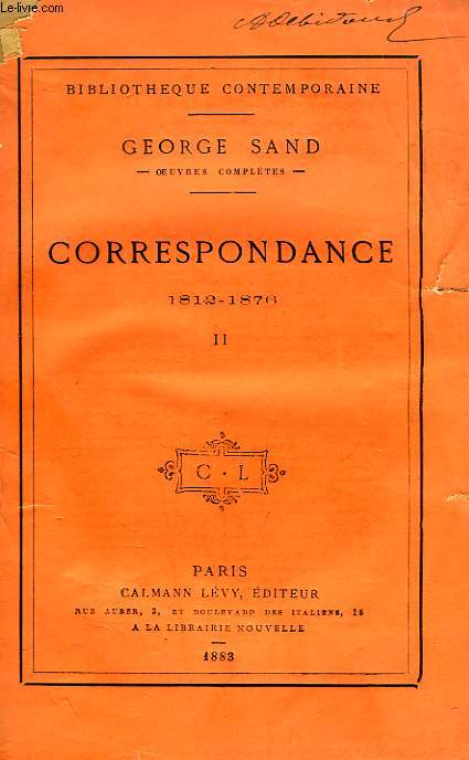 CORRESPONDANCE, 1812-1876, TOME II