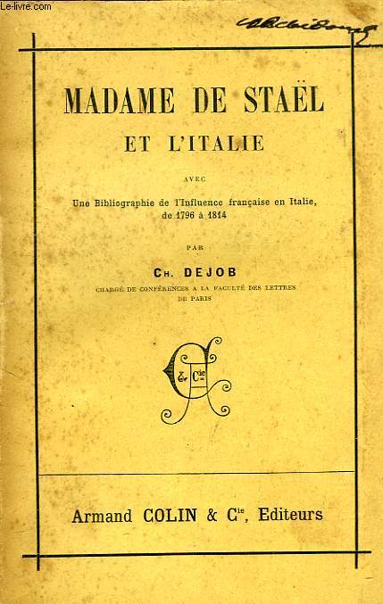 MADAME DE STAEL ET L'ITALIE