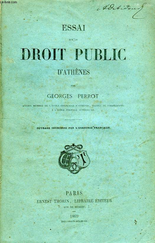 ESSAI SUR LE DROIT PUBLIC D'ATHENES