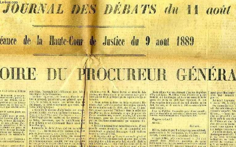 SUPPLEMENT AU JOURNAL DES DEBATS DU 11 AOUT 1889