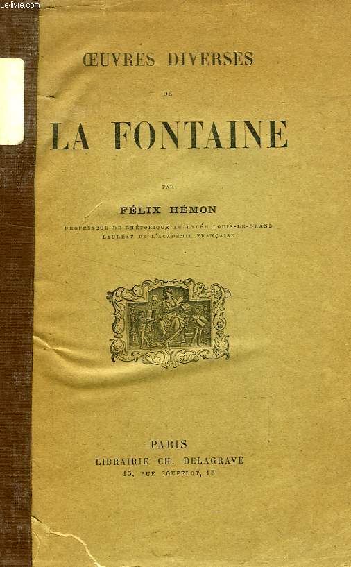 OEUVRES DIVERSES DE LA FONTAINE