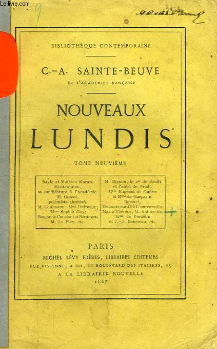 NOUVEAUX LUNDIS, TOME IX