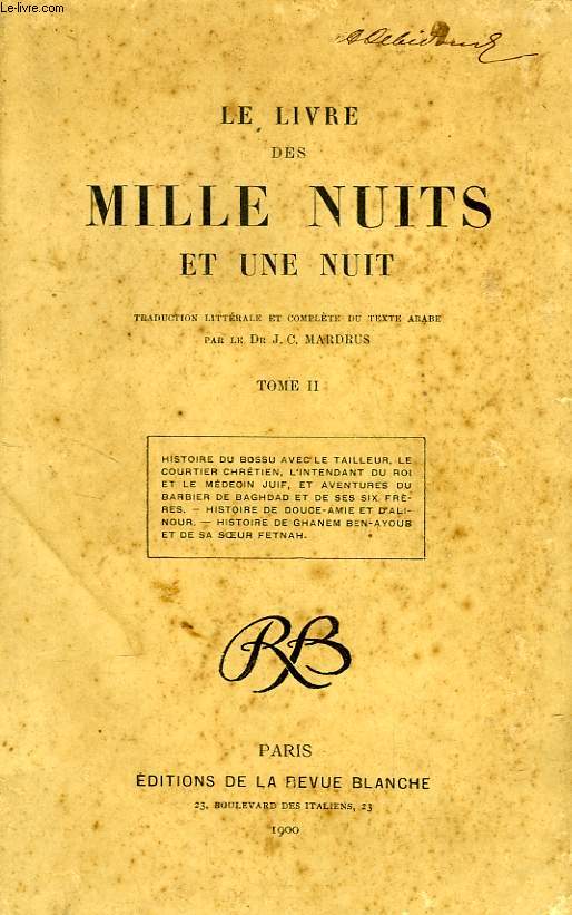 LE LIVRE DES MILLE ET UNE NUITS, TOME II