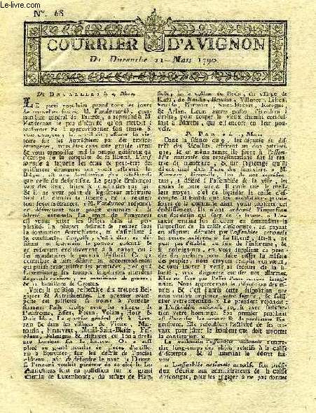 COURRIER D'AVIGNON, N 68, DU DIMANCHE 21 MARS 1790