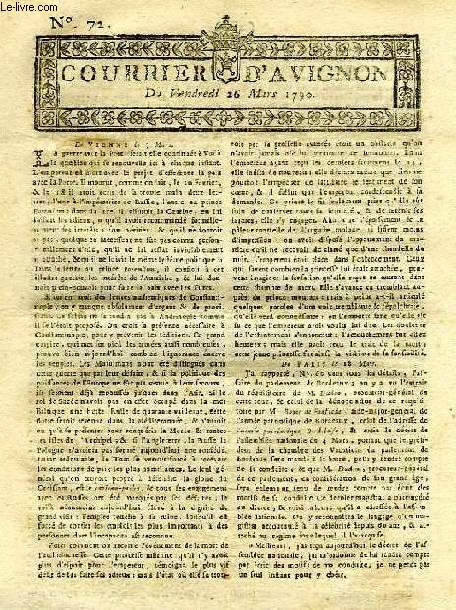 COURRIER D'AVIGNON, N° 72, DU VENDREDI 26 MARS 1790