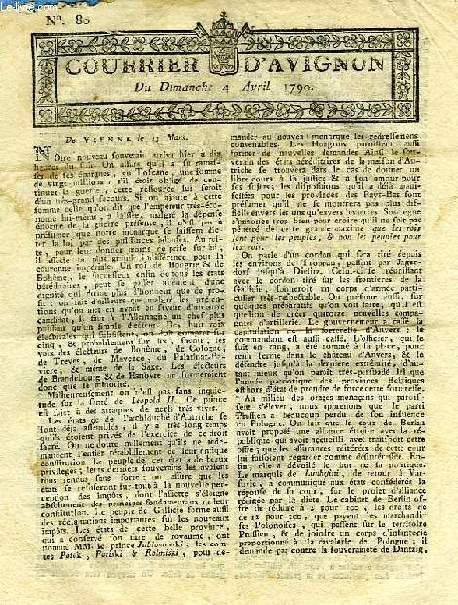 COURRIER D'AVIGNON, N 80, DU DIMANCHE 4 AVRIL 1790