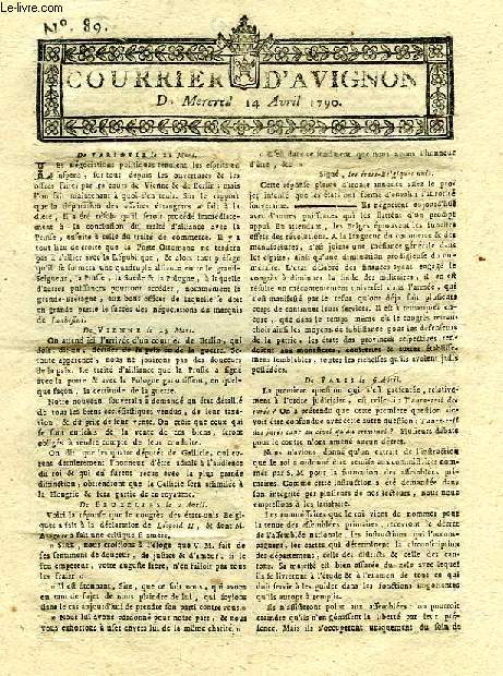 COURRIER D'AVIGNON, N 89, DU MERCREDI 14 AVRIL 1790