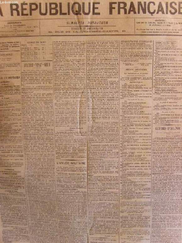 LA REPUBLIQUE FRANCAISE, 19e ANNEE, VOL. N 1, JAN.-JUIN 1889