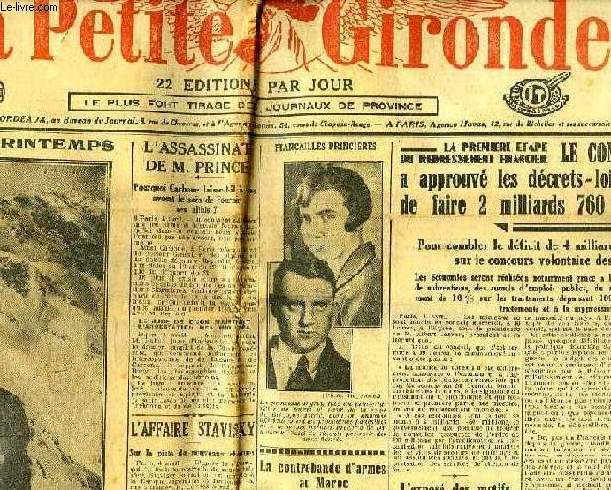 LA PETITE GIRONDE, N 22.540, JEUDI 5 AVRIL 1934