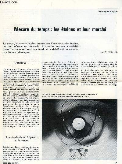 MESURE DU TEMPS: LES ETALONS ET LEUR MARCHE