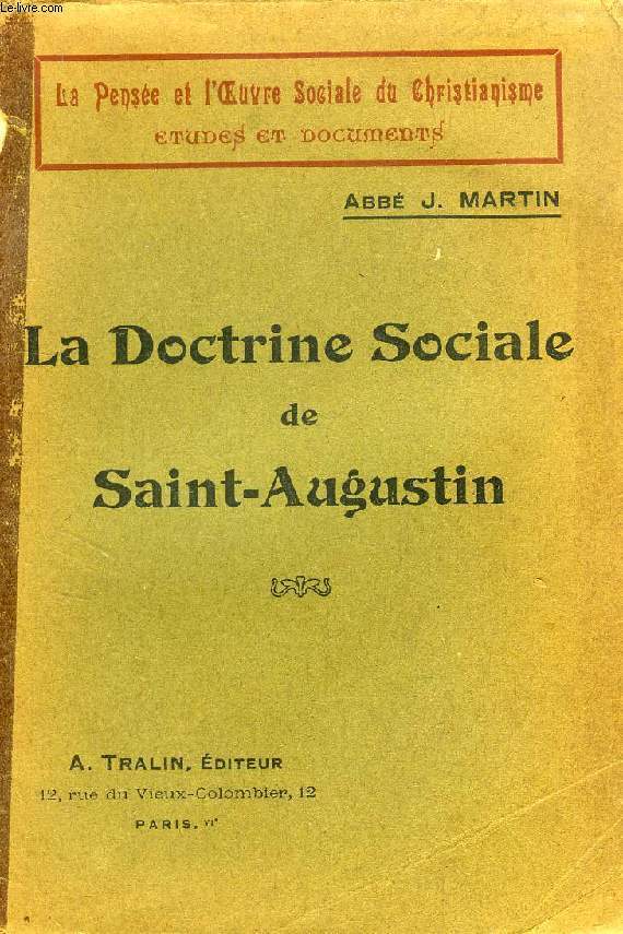 LA DOCTRINE SOCIALE DE SAINT-AUGUSTIN