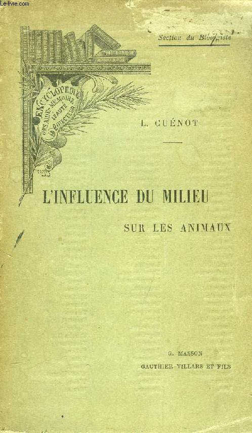 L'INFLUENCE DU MILIEU SUR LES ANIMAUX