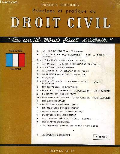 PRINCIPES ET PRATIQUE DU DROIT CIVIL