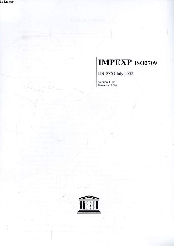 IMPEXP ISO2709, UNESCO JULY 2002 (MANUAL)