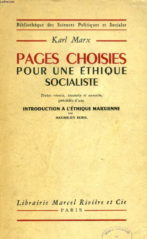 PAGES CHOISIES POUR UNE ETHIQUE SOCIALISTE