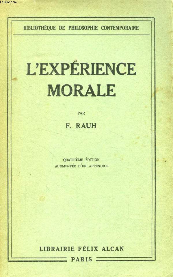 L'EXPERIENCE MORALE