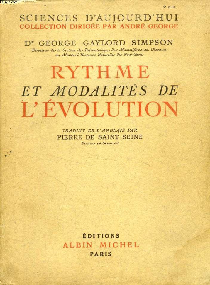 RYTHME ET MODALITES DE L'EVOLUTION