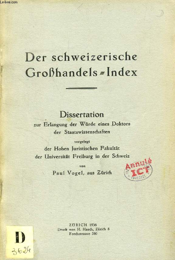 DER SCHWEIZERISCHE GROHANDELS-INDEX (DISSERTATION)