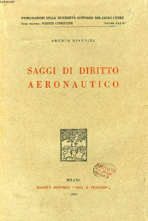 SAGGI DI DIRITTO AERONAUTICO