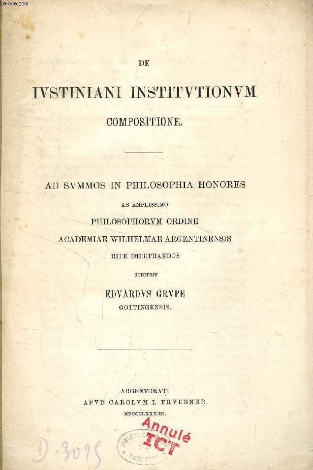 DE IUSTINIANI INSTITUTIONUM COMPOSITIONE