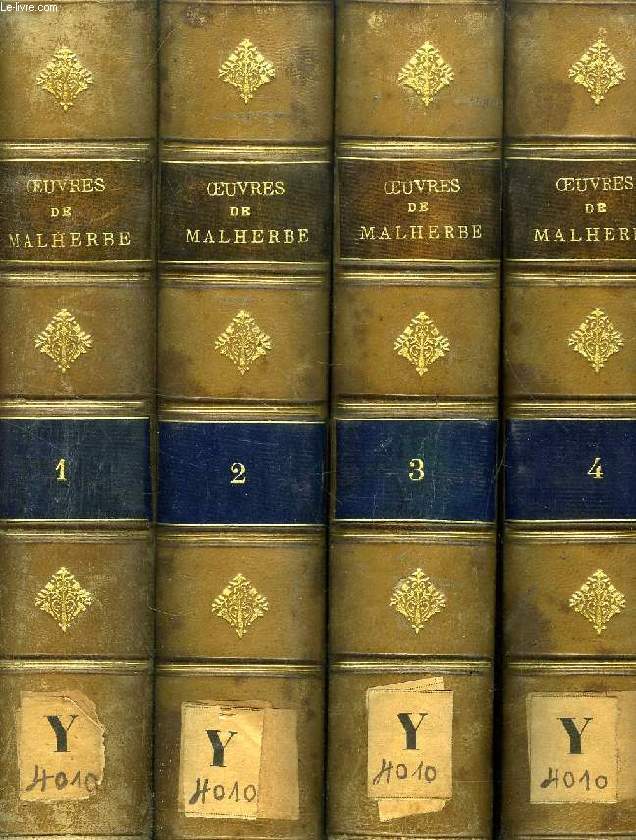OEUVRES COMPLETES DE MALHERBE, 4 TOMES