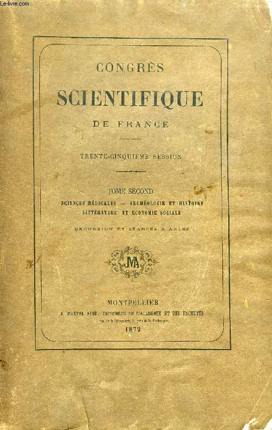 CONGRES SCIENTIFIQUE DE FRANCE, 35e SESSION, TOME II