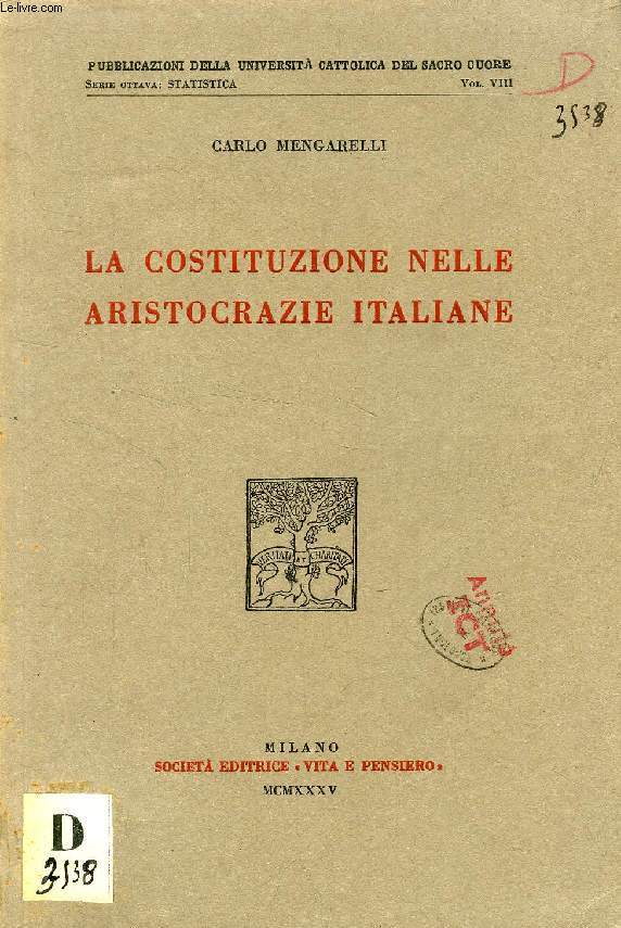 LA COSTITUZIONE NELLE ARISTOCRAZIE ITALIANE