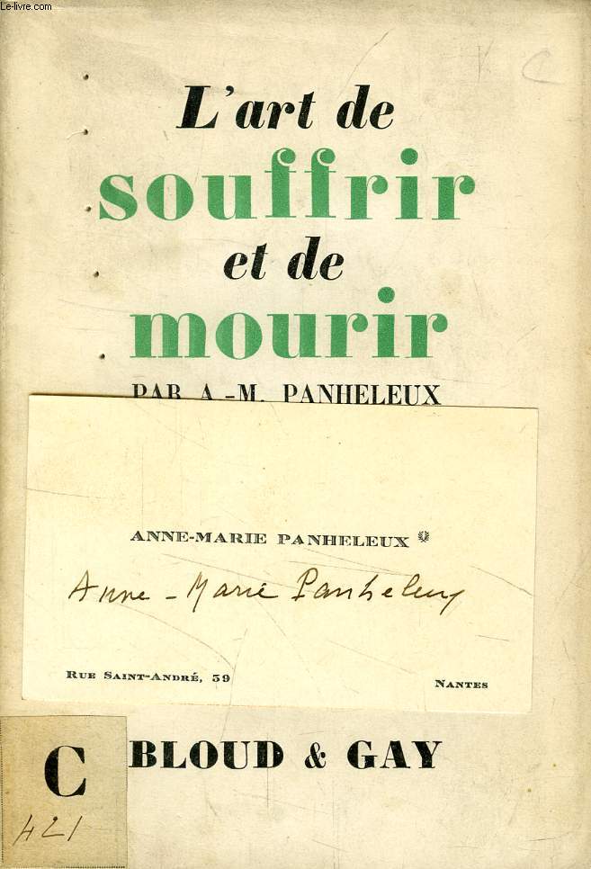 L'ART DE SOUFFRIR ET DE MOURIR