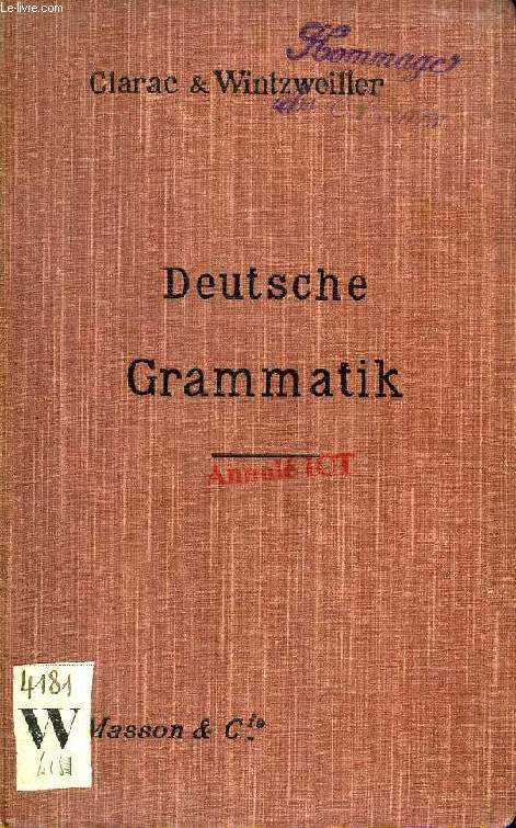 DEUTSCHE GRAMMATIK, GRAMMAIRE ALLEMANDE