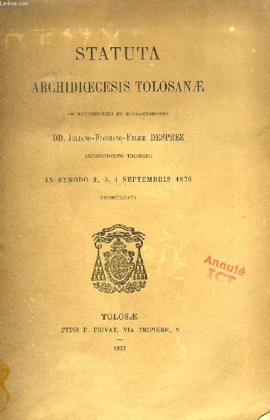 STATUTA ARCHIDIOECESIS TOLOSANAE