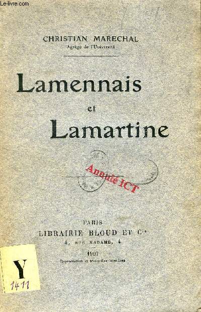 LAMENNAIS ET LAMARTINE