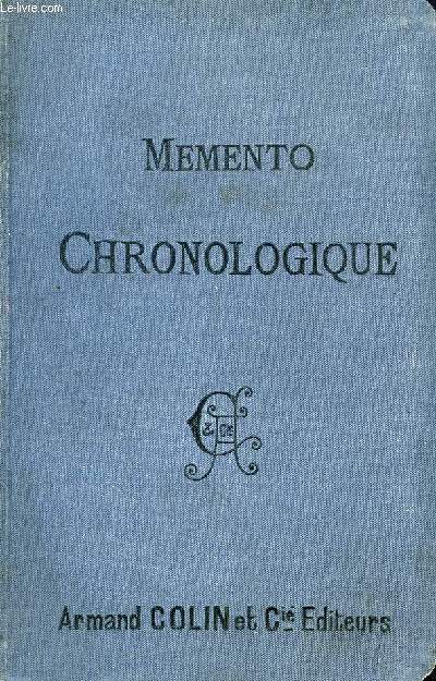 MEMENTO CHRONOLOGIQUE POUR SERVIR AUX EPREUVES ECRITES DE L'AGREGATION D'HISTOIRE