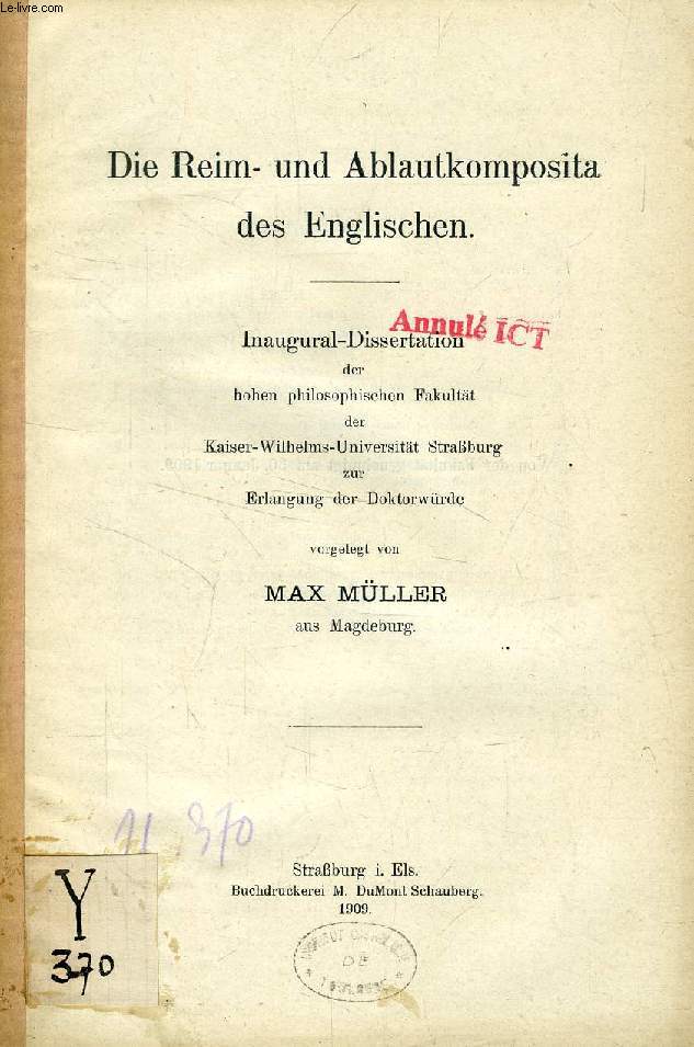 DIE REIM- UND ABLAUTKOMPOSITA DES ENGLISCHEN (INAUGURAL-DISSERTATION)