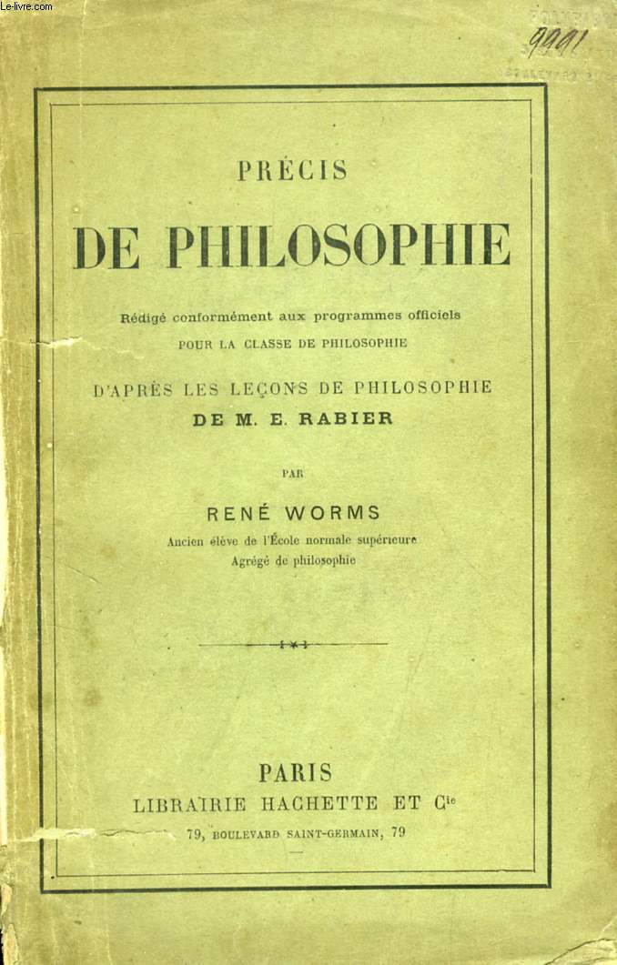 PRECIS DE PHILOSOPHIE