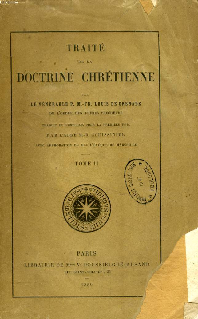 TRAITE DE LA DOCTRINE CHRETIENNE, TOME II