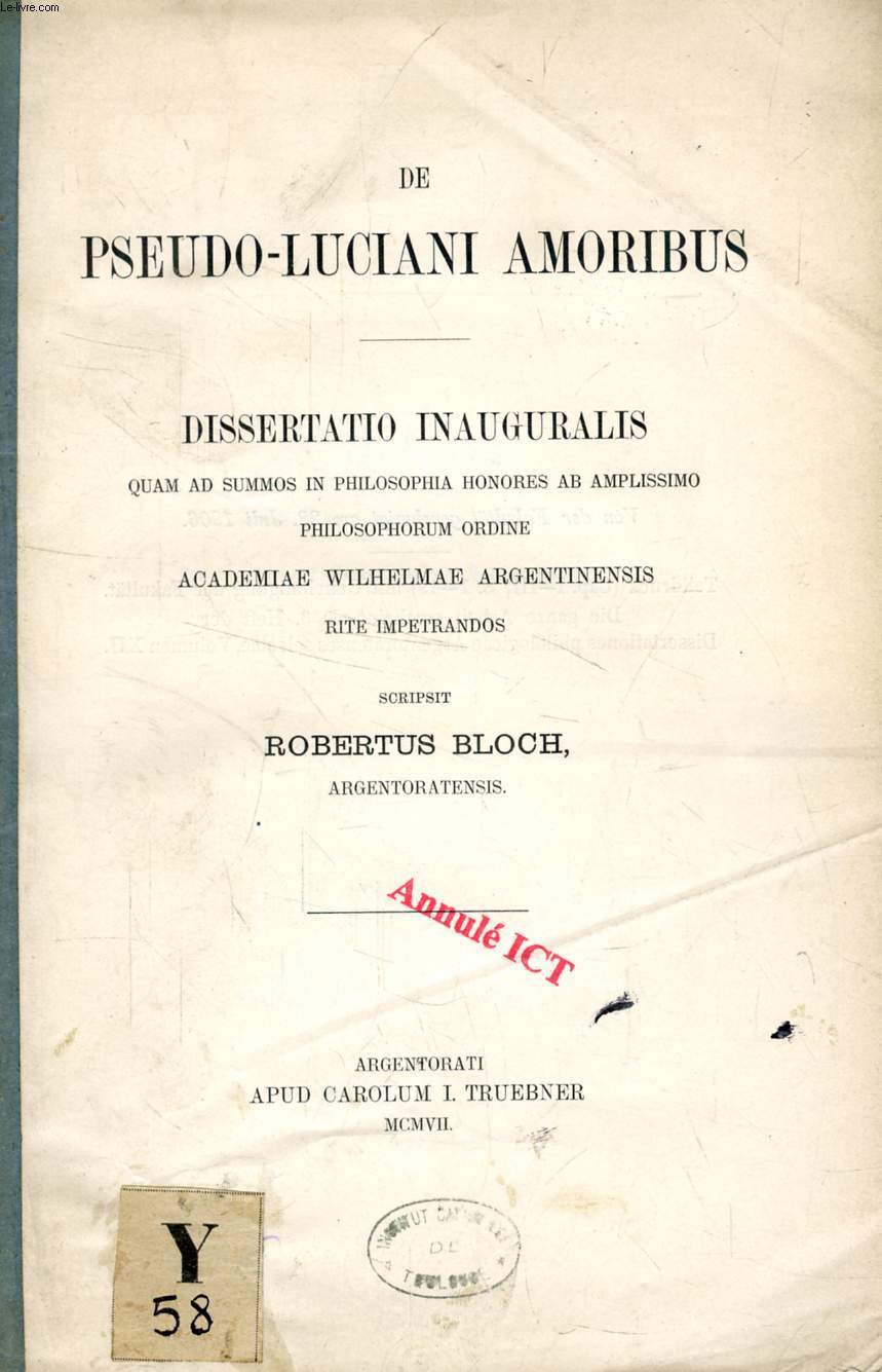 DE PSEUDO-LUCIANI AMORIBUS (DISSERTATIO INAUGURALIS)