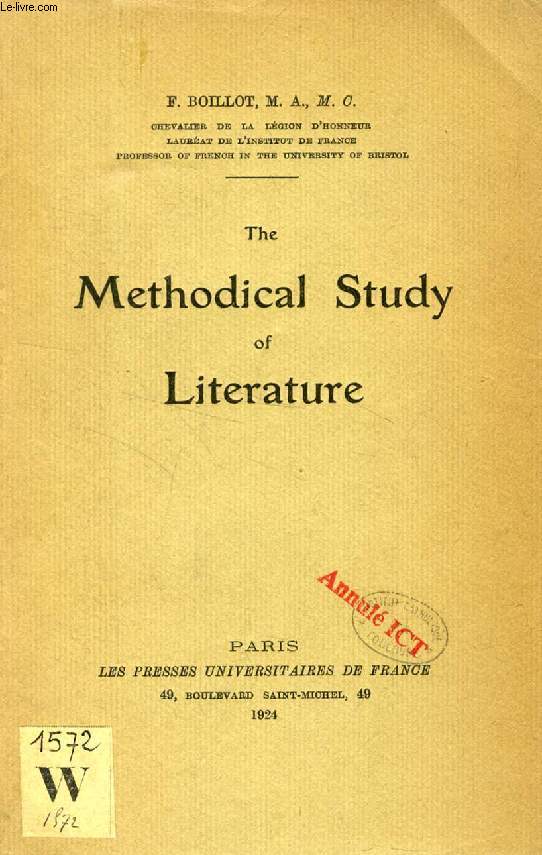 THE METHODICAL STUDY OF LITERATURE