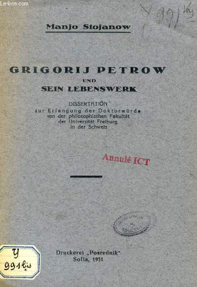 GRIGORIJ PETROW UND SEIN LEBENSWERK (DISSERTATION)