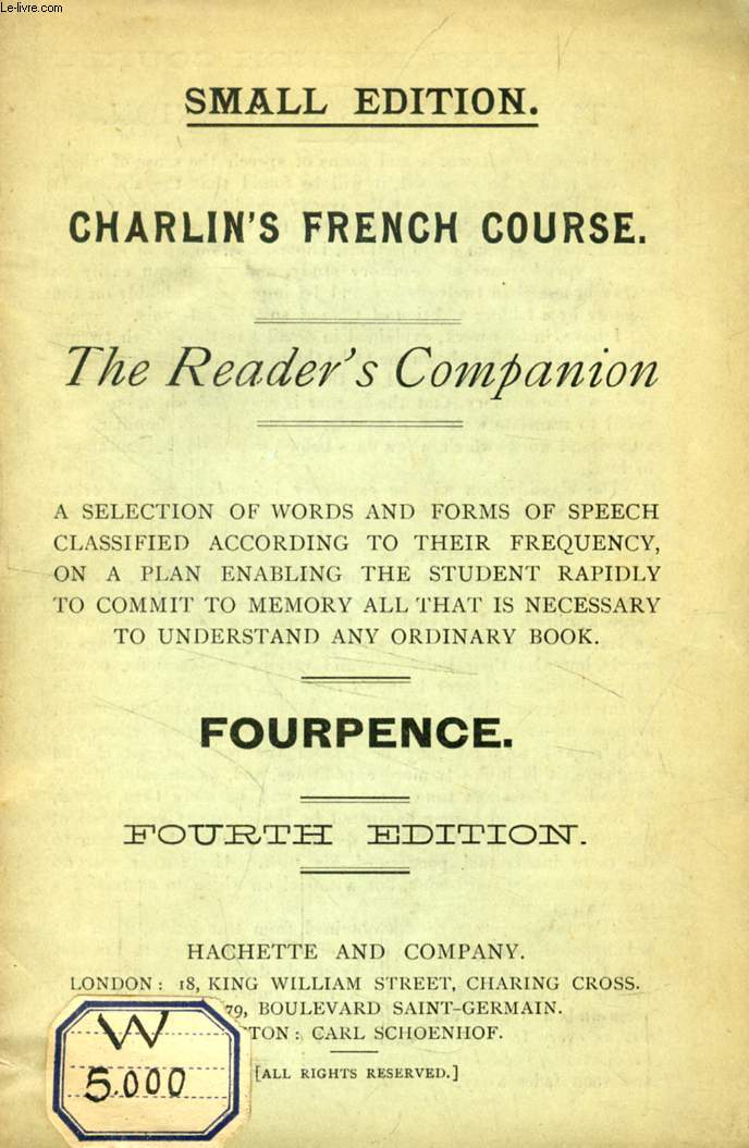 CHARLIN'S FRENCH COURSE, THE READER'S COMPANION