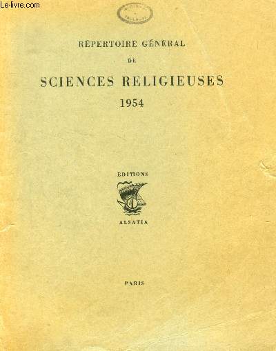 REPERTOIRE GENERAL DE SCIENCES RELIGIEUSES